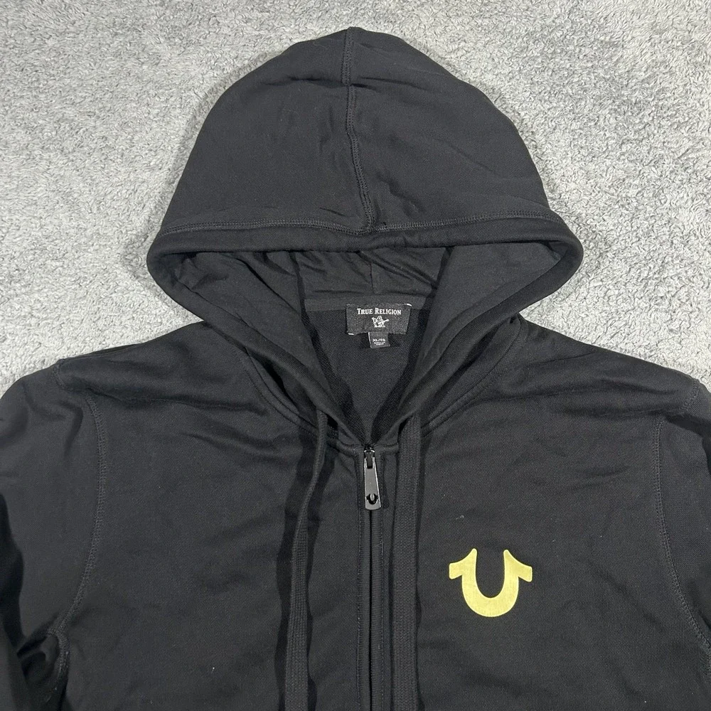 True Religion Black Zip-Up Hoodie Men's Size XL #3047